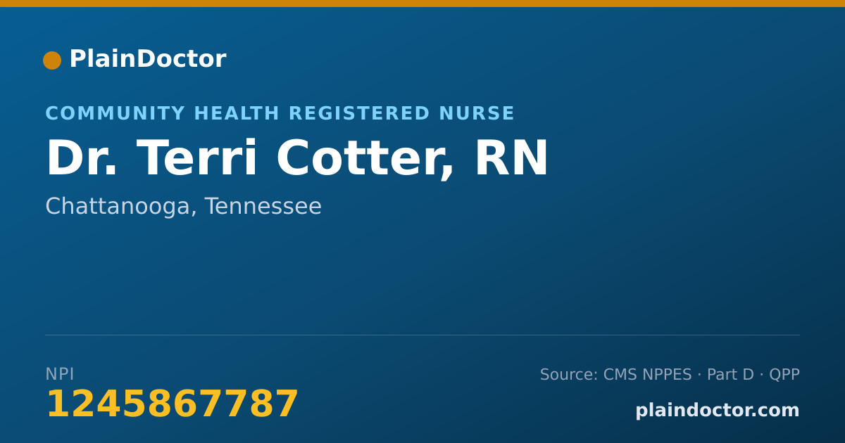 Shareable card for Terri Cotter, RN - Community Health Registered Nurse, Chattanooga, TN