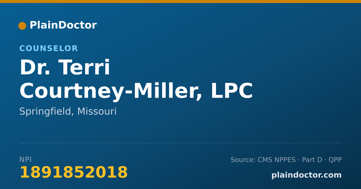 Shareable card for Terri Courtney-Miller, LPC - Counselor, Springfield, MO