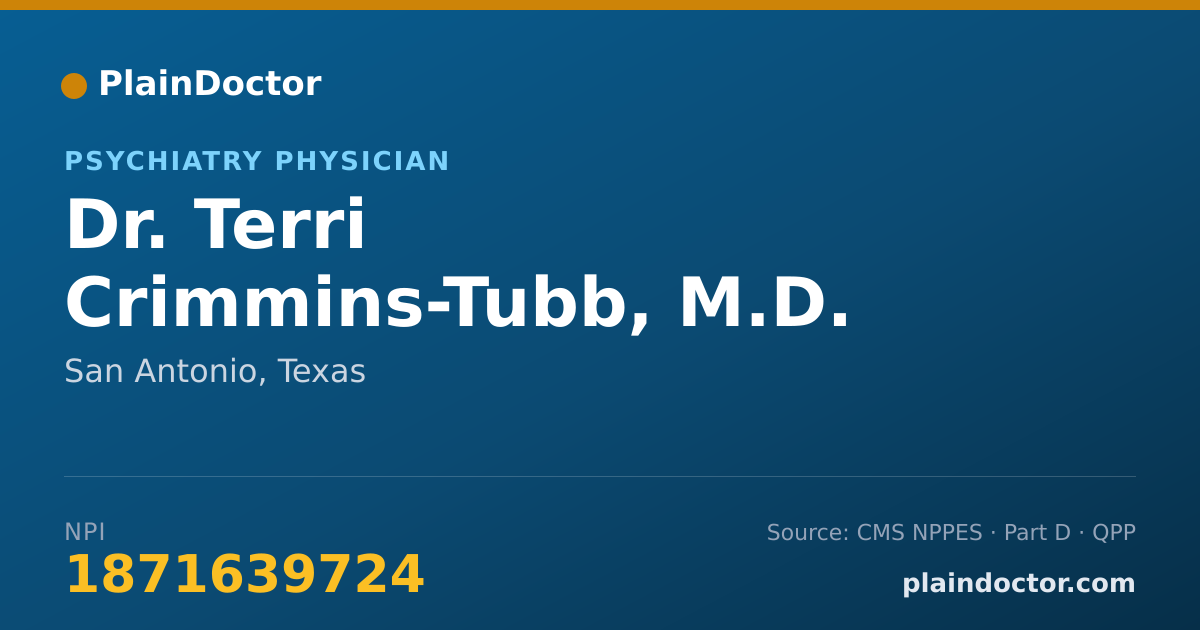 Shareable card for Terri Crimmins-Tubb, M.D. - Psychiatry Physician, San Antonio, TX