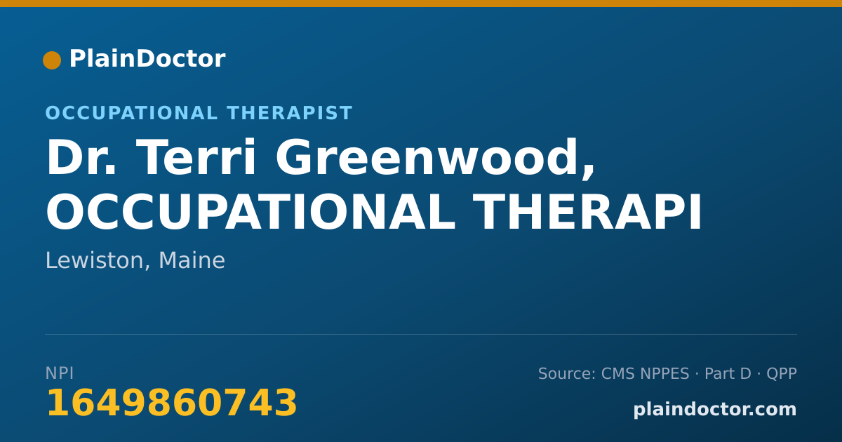 Shareable card for Terri Greenwood, OCCUPATIONAL THERAPI - Occupational Therapist, Lewiston, ME