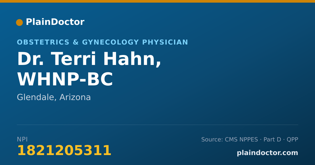 Shareable card for Terri Hahn, WHNP-BC - Obstetrics & Gynecology Physician, Glendale, AZ