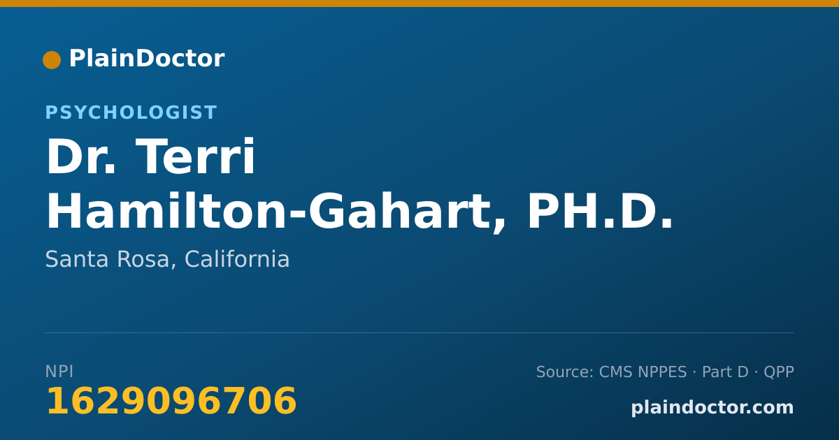 Shareable card for Terri Hamilton-Gahart, PH.D. - Psychologist, Santa Rosa, CA