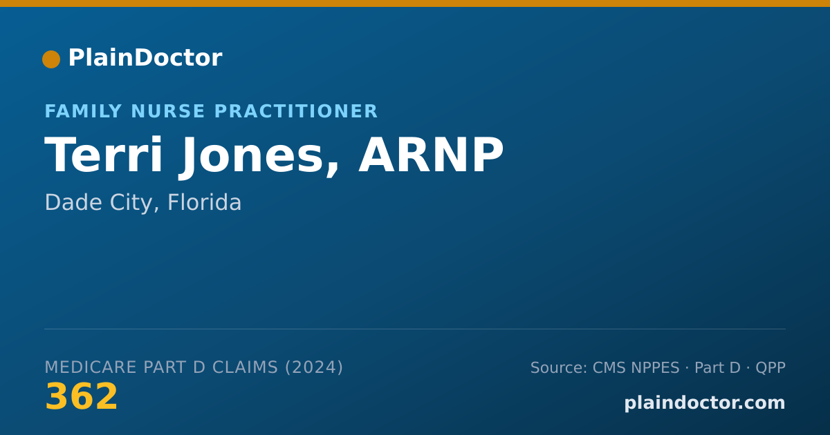 Shareable card for Terri Jones, ARNP - Family Nurse Practitioner, Dade City, FL