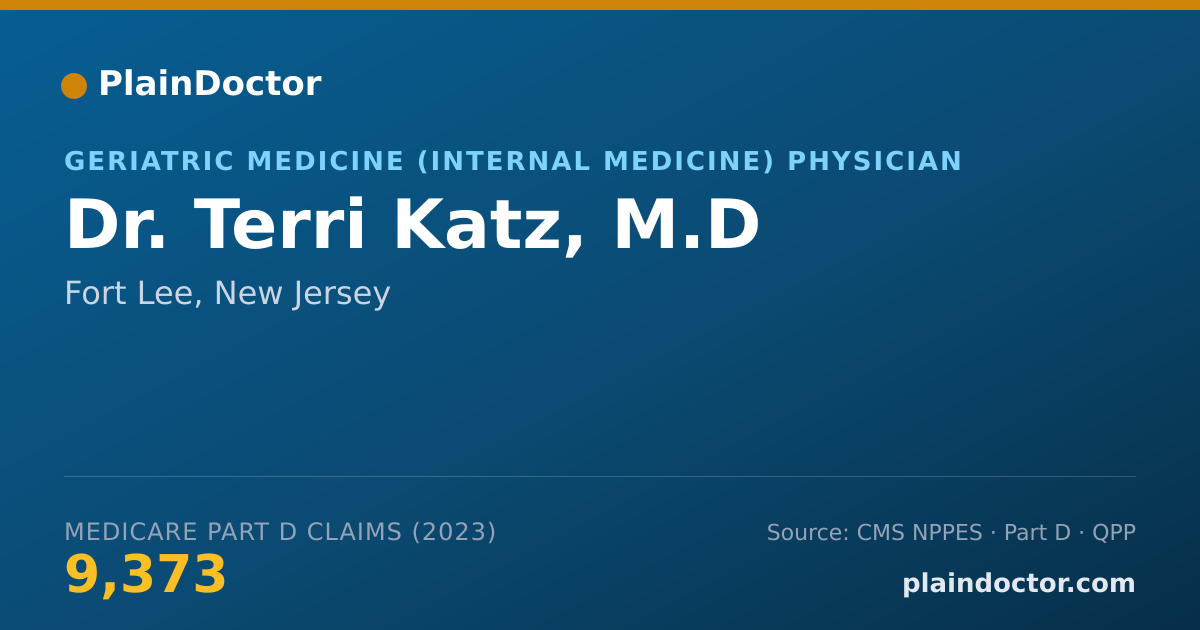Shareable card for Terri Katz, M.D - Geriatric Medicine (Internal Medicine) Physician, Fort Lee, NJ