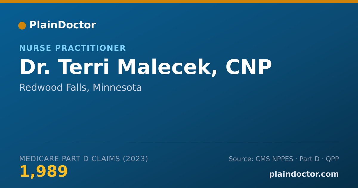 Shareable card for Terri Malecek, CNP - Nurse Practitioner, Redwood Falls, MN