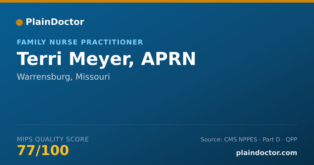Shareable card for Terri Meyer, APRN - Family Nurse Practitioner, Warrensburg, MO