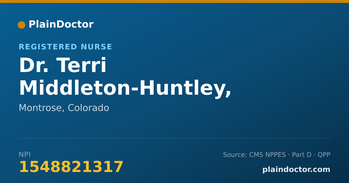 Shareable card for Terri Middleton-Huntley, R.N. - Registered Nurse, Montrose, CO