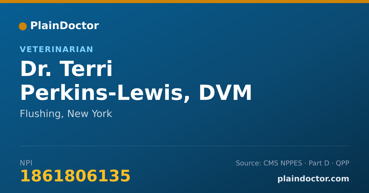 Shareable card for Terri Perkins-Lewis, DVM - Veterinarian, Flushing, NY