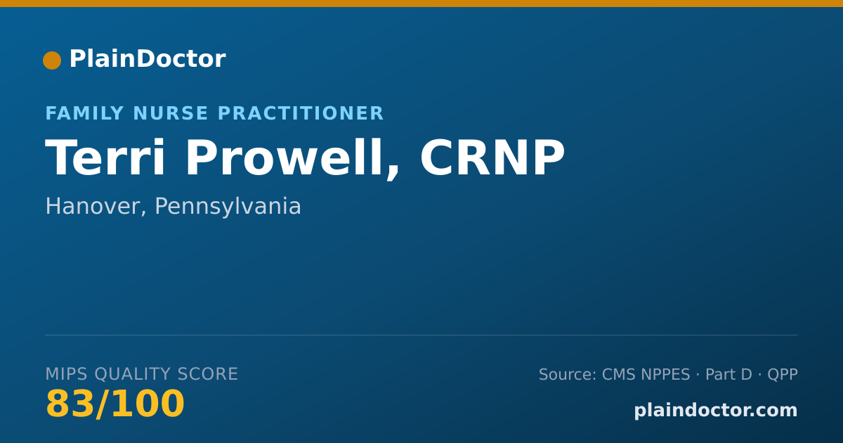 Shareable card for Terri Prowell, CRNP - Family Nurse Practitioner, Hanover, PA