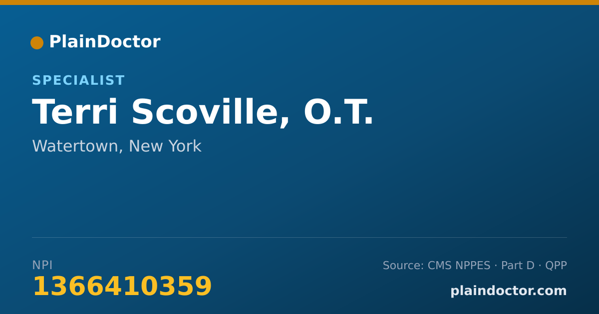 Shareable card for Terri Scoville, O.T. - Specialist, Watertown, NY