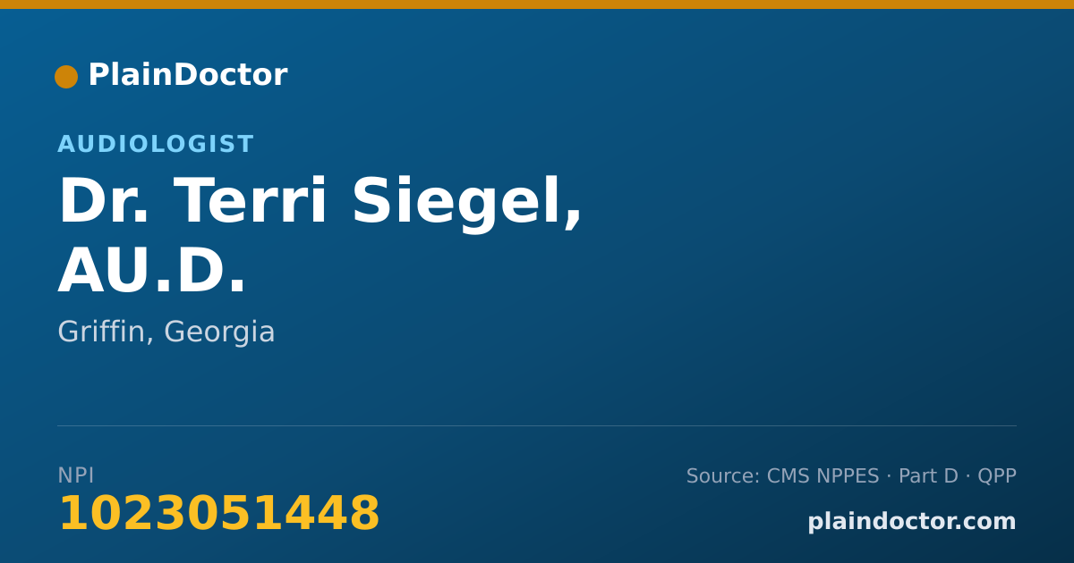Shareable card for Terri Siegel, AU.D. - Audiologist, Griffin, GA