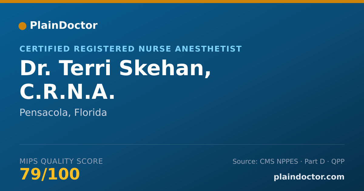 Shareable card for Terri Skehan, C.R.N.A. - Certified Registered Nurse Anesthetist, Pensacola, FL