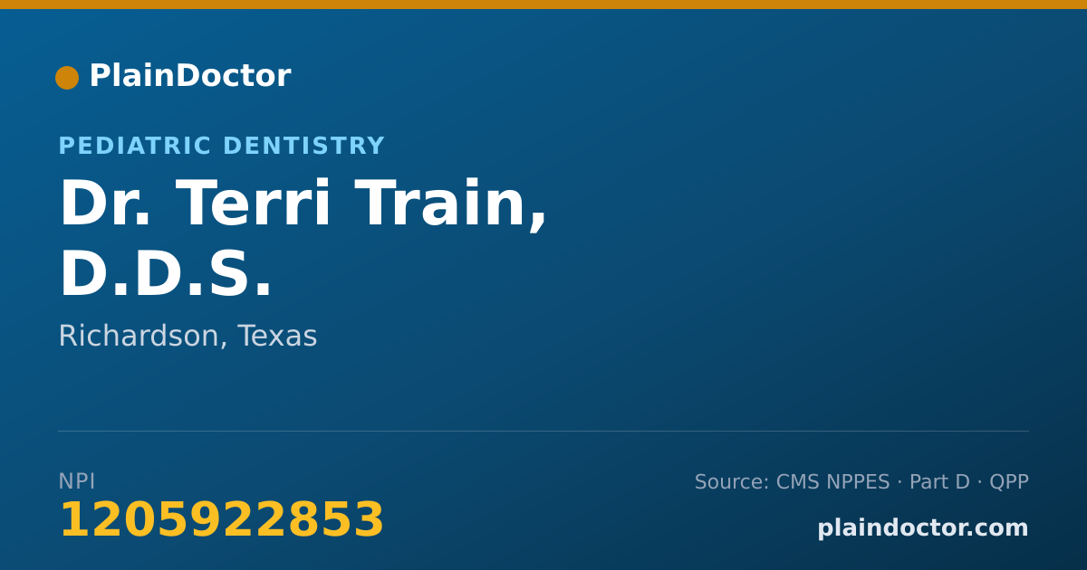 Shareable card for Terri Train, D.D.S. - Pediatric Dentistry, Richardson, TX