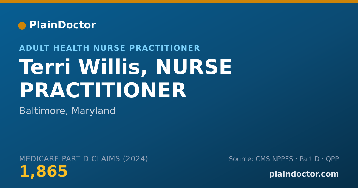 Shareable card for Terri Willis, NURSE PRACTITIONER - Adult Health Nurse Practitioner, Baltimore, MD