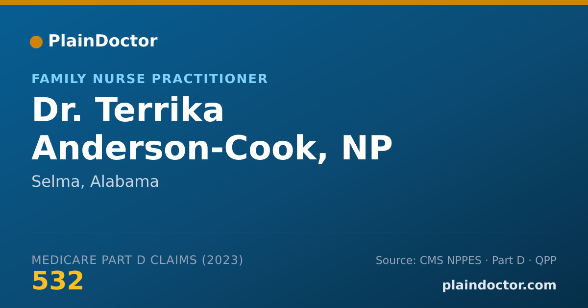 Shareable card for Terrika Anderson-Cook, NP - Family Nurse Practitioner, Selma, AL