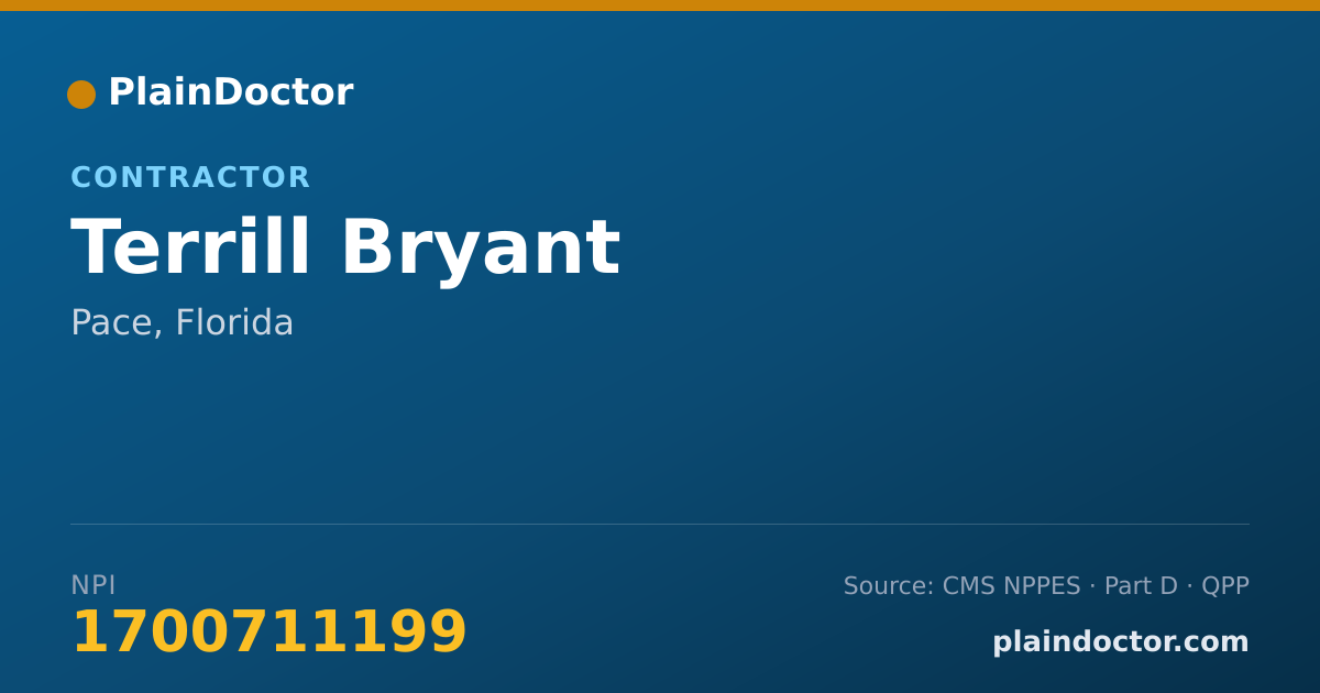 Shareable card for Terrill Bryant - Contractor, Pace, FL