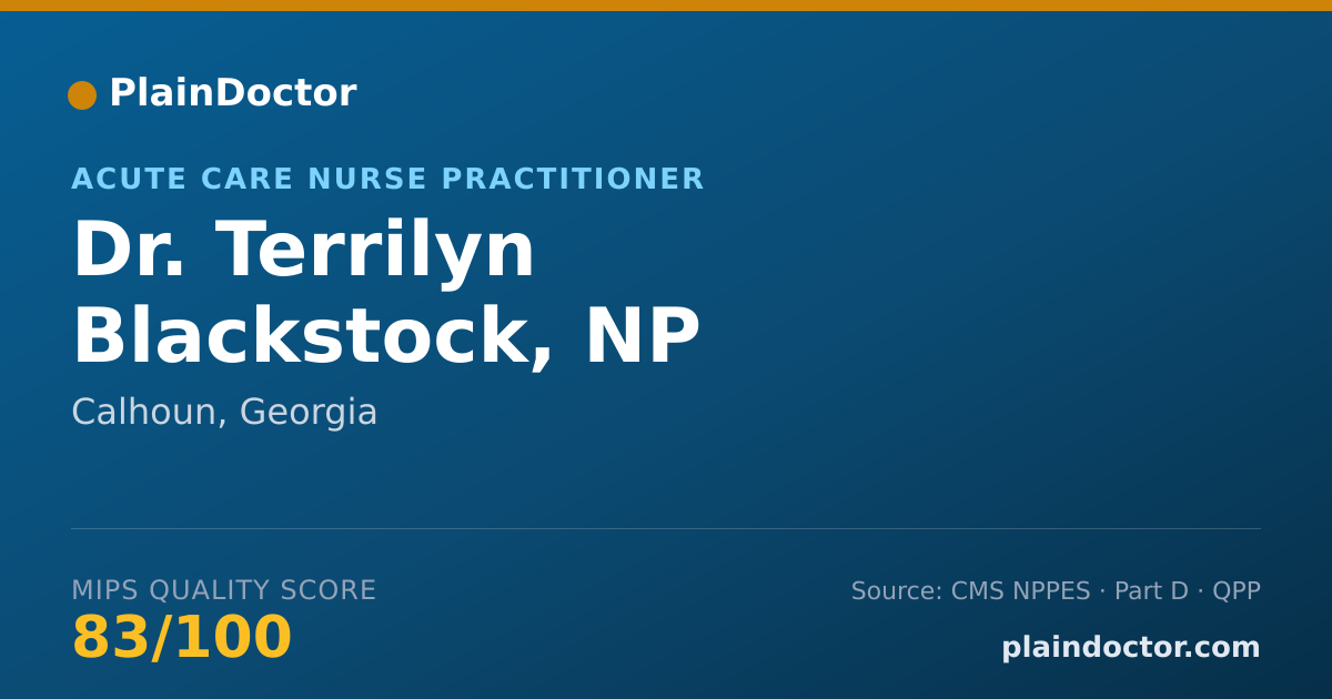 Shareable card for Terrilyn Blackstock, NP - Acute Care Nurse Practitioner, Calhoun, GA