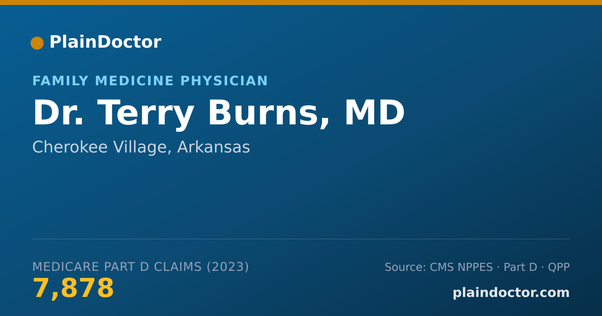 Shareable card for Terry Burns, MD - Family Medicine Physician, Cherokee Village, AR