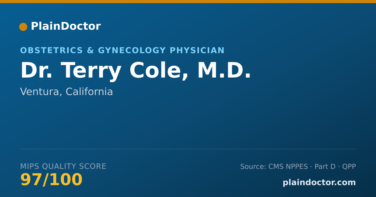 Shareable card for Terry Cole, M.D. - Obstetrics & Gynecology Physician, Ventura, CA