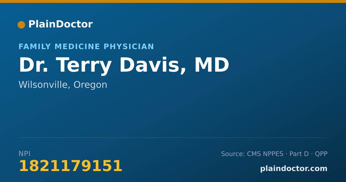 Shareable card for Terry Davis, MD - Family Medicine Physician, Wilsonville, OR