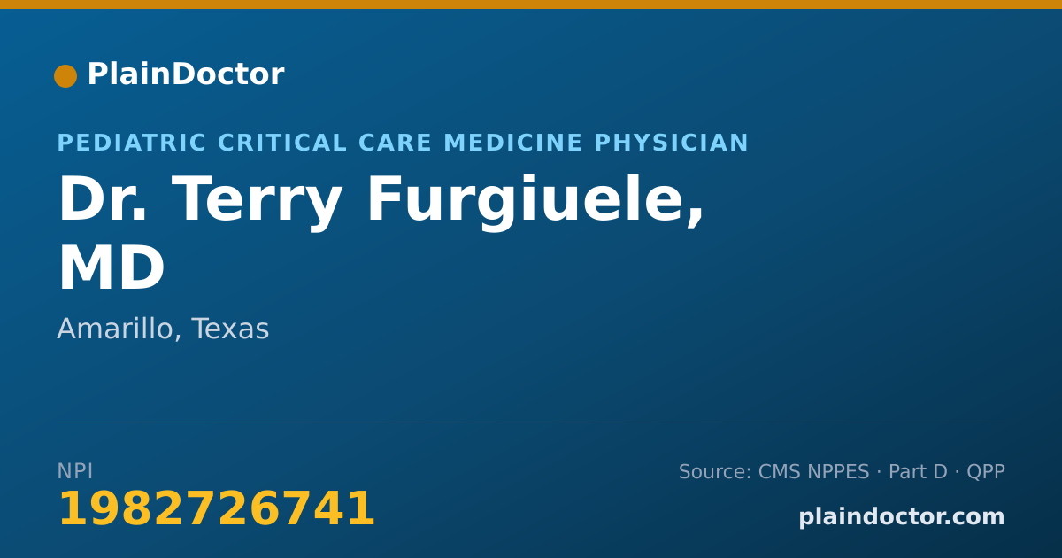 Shareable card for Terry Furgiuele, MD - Pediatric Critical Care Medicine Physician, Amarillo, TX