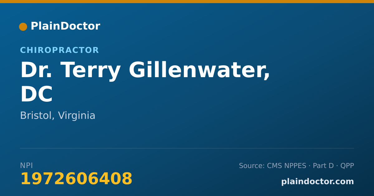 Shareable card for Terry Gillenwater, DC - Chiropractor, Bristol, VA