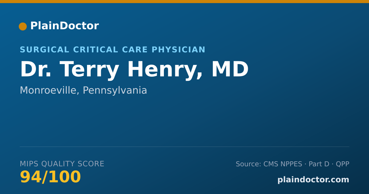 Shareable card for Terry Henry, MD - Surgery Physician, Monroeville, PA