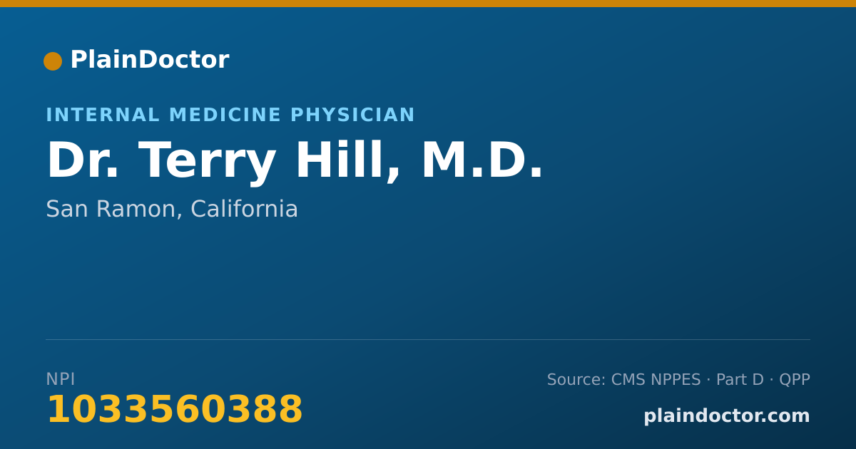 Shareable card for Terry Hill, M.D. - Internal Medicine Physician, San Ramon, CA
