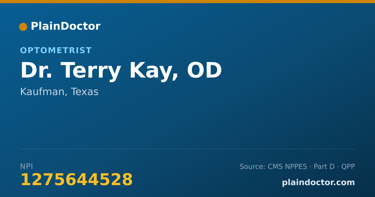 Shareable card for Terry Kay, OD - Optometrist, Kaufman, TX