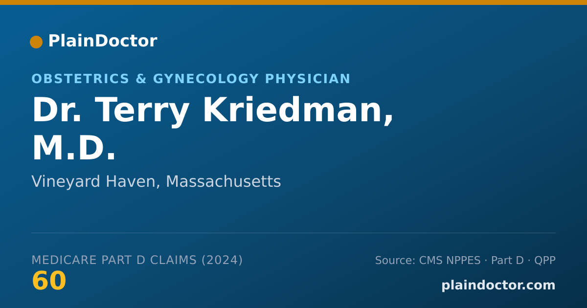 Shareable card for Terry Kriedman, M.D. - Obstetrics & Gynecology Physician, Vineyard Haven, MA