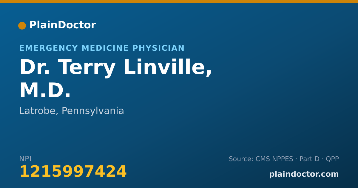 Shareable card for Terry Linville, M.D. - Emergency Medicine Physician, Latrobe, PA