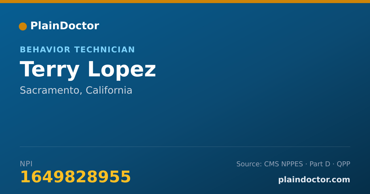 Shareable card for Terry Lopez - Behavior Technician, Sacramento, CA