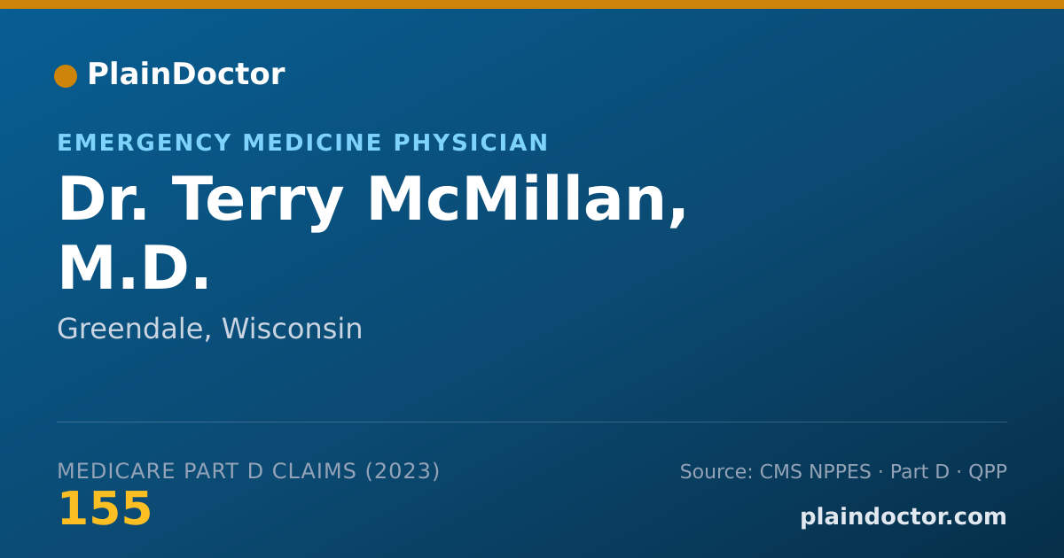 Shareable card for Terry McMillan, M.D. - Emergency Medicine Physician, Greendale, WI