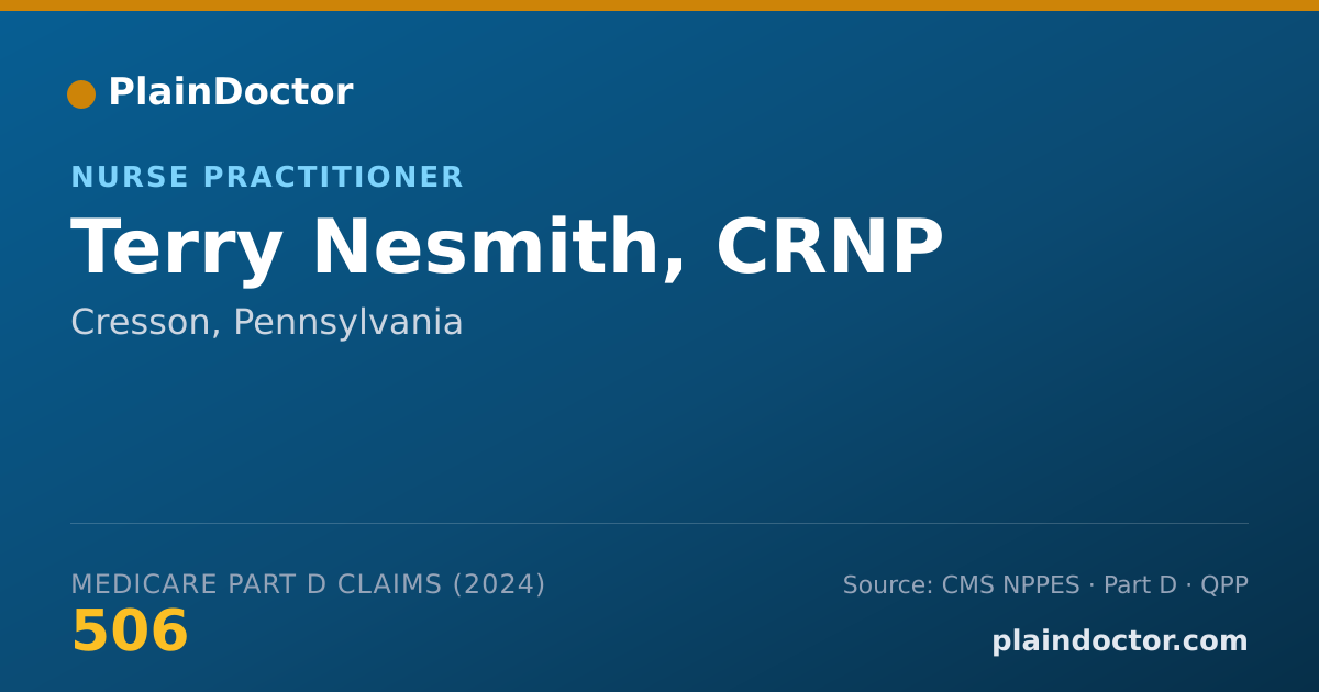 Shareable card for Terry Nesmith, CRNP - Registered Nurse, Cresson, PA