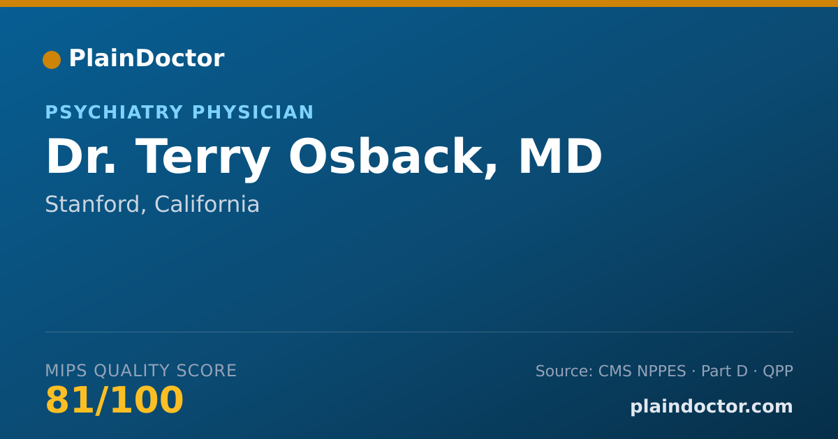 Shareable card for Terry Osback, MD - Psychiatry Physician, Stanford, CA