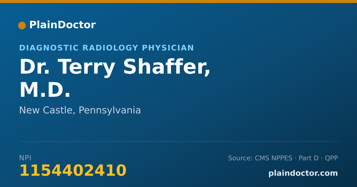 Shareable card for Terry Shaffer, M.D. - Diagnostic Radiology Physician, New Castle, PA