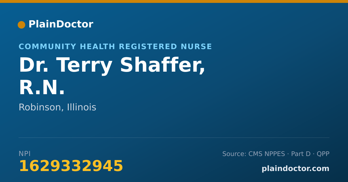 Shareable card for Terry Shaffer, R.N. - Community Health Registered Nurse, Robinson, IL