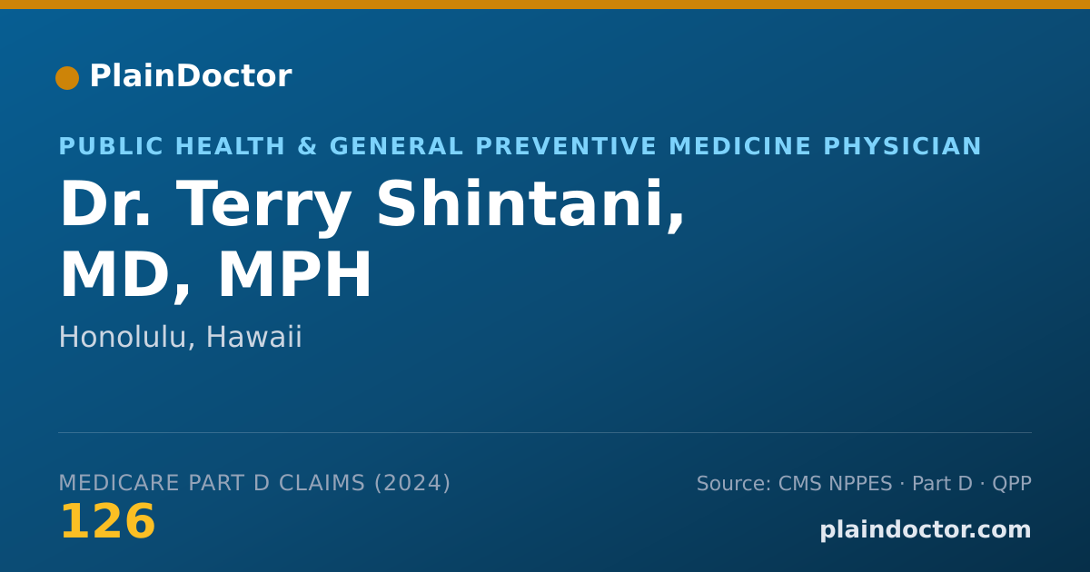Shareable card for Terry Shintani, MD, MPH - Public Health & General Preventive Medicine Physician, Honolulu, HI