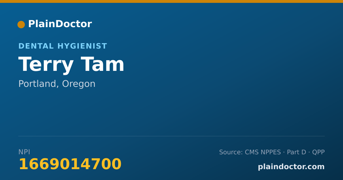 Shareable card for Terry Tam - Dental Hygienist, Portland, OR