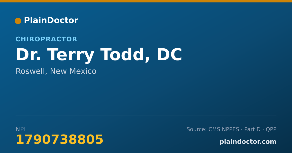 Shareable card for Terry Todd, DC - Chiropractor, Roswell, NM