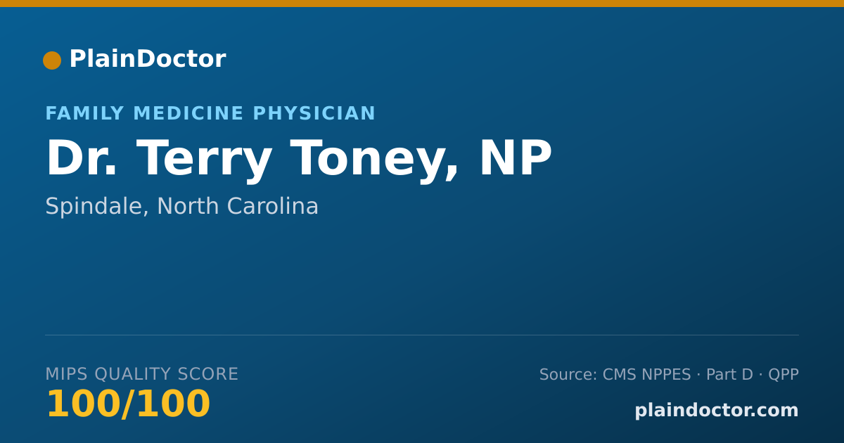 Shareable card for Terry Toney, NP - Family Medicine Physician, Spindale, NC