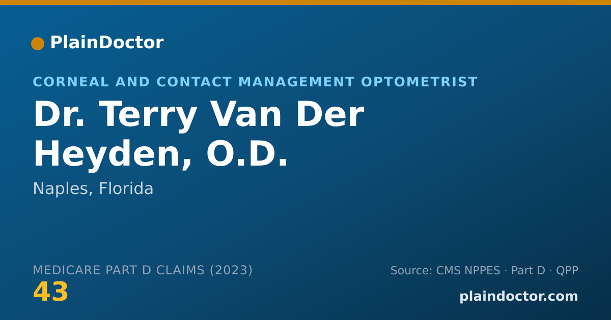 Shareable card for Terry Van Der Heyden, O.D. - Corneal and Contact Management Optometrist, Naples, FL