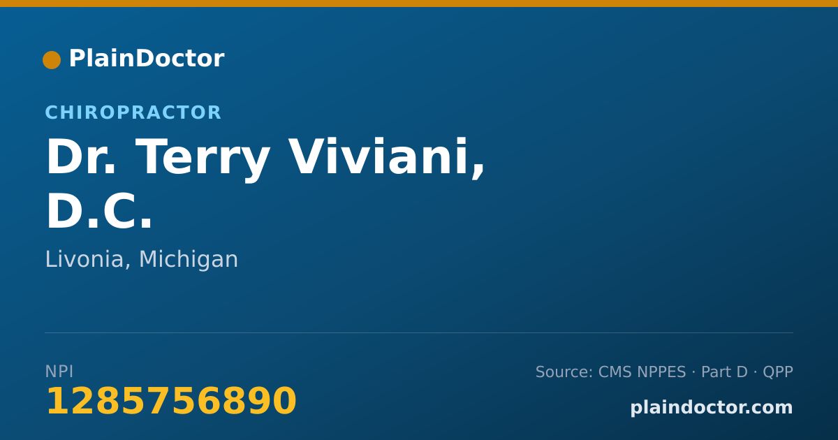 Shareable card for Terry Viviani, D.C. - Chiropractor, Livonia, MI