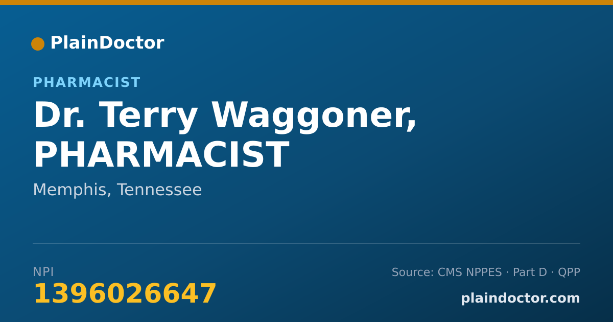Shareable card for Terry Waggoner, PHARMACIST - Pharmacist, Memphis, TN