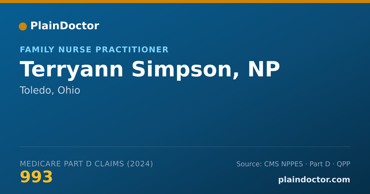 Shareable card for Terryann Simpson, NP - Adult Health Nurse Practitioner, Toledo, OH