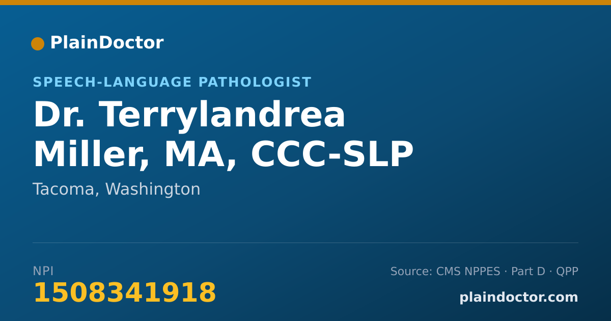 Shareable card for Terrylandrea Miller, MA, CCC-SLP - Speech-Language Pathologist, Tacoma, WA