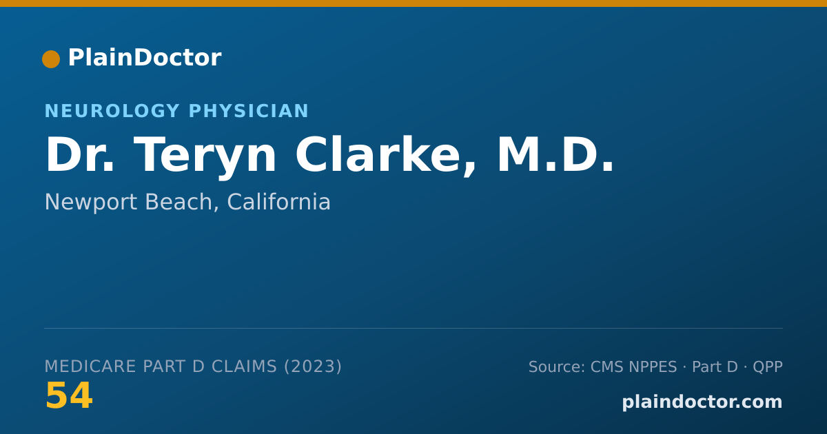Shareable card for Teryn Clarke, M.D. - Neurology Physician, Newport Beach, CA