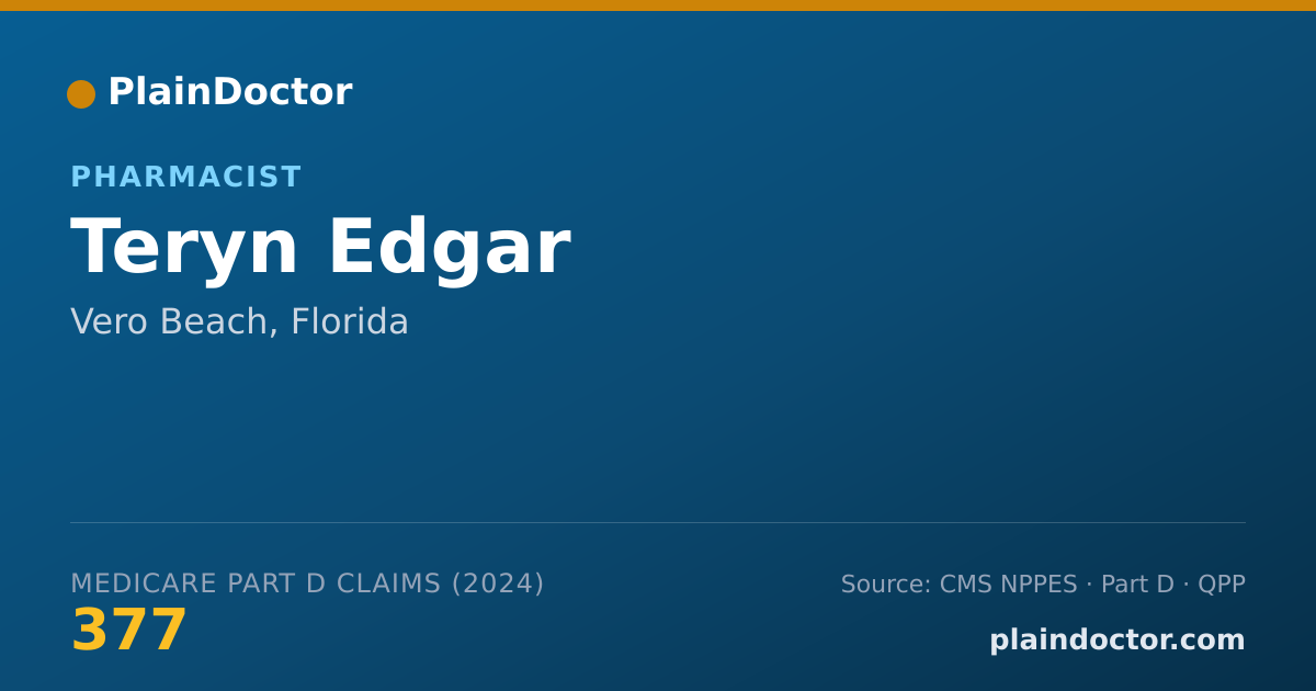 Shareable card for Teryn Edgar - Pharmacist, Vero Beach, FL