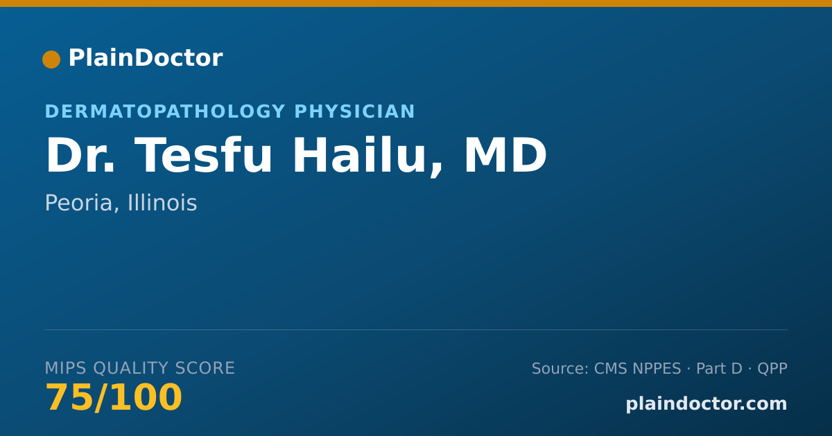 Shareable card for Tesfu Hailu, MD - Dermatopathology Physician, Peoria, IL