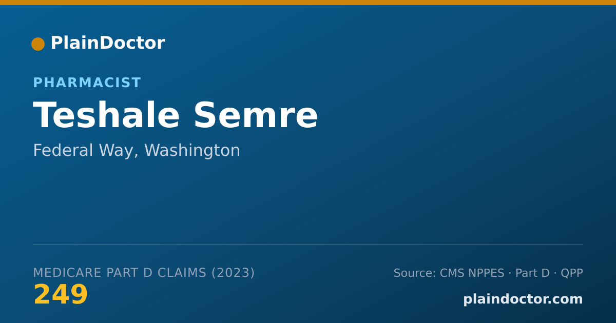 Shareable card for Teshale Semre - Pharmacist, Federal Way, WA